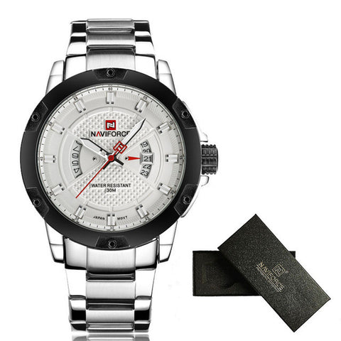 Mens Watches Top Luxury Brand NAVIFORCE Men Full Steel Watches Quartz Watch Analog Waterproof Sports Army Military WristWatch