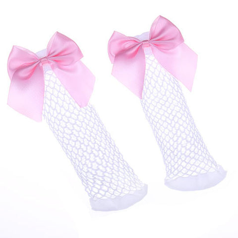 Chic Streetwear Women's Harajuku Black Breathable Bow knot Fishnet Socks.Sexy Hollow out Mesh Nets Socks Ladies Girl's Bow Sox