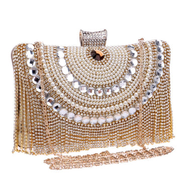 Beaded women evening bags tassel rhinestones clutches evening bag diamonds purse diamonds messenger holder evening bags