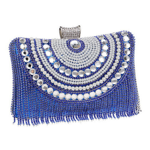 Beaded women evening bags tassel rhinestones clutches evening bag diamonds purse diamonds messenger holder evening bags