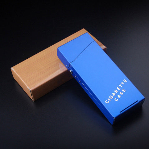 Narrow Fashion Pipe Personality Women Cigaret Slim Metal Case Cigarette Box Aluminum Fine Smoke Storage Box Smoking Accessories