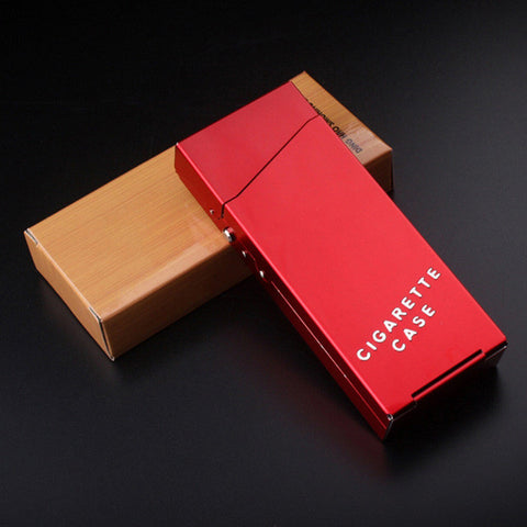 Narrow Fashion Pipe Personality Women Cigaret Slim Metal Case Cigarette Box Aluminum Fine Smoke Storage Box Smoking Accessories