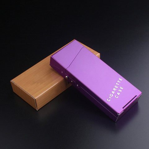 Narrow Fashion Pipe Personality Women Cigaret Slim Metal Case Cigarette Box Aluminum Fine Smoke Storage Box Smoking Accessories