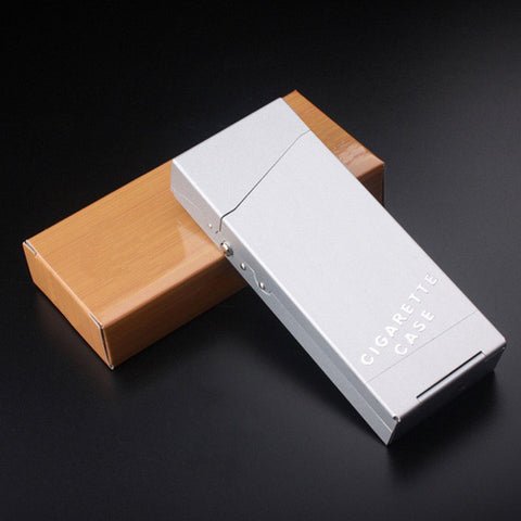 Narrow Fashion Pipe Personality Women Cigaret Slim Metal Case Cigarette Box Aluminum Fine Smoke Storage Box Smoking Accessories