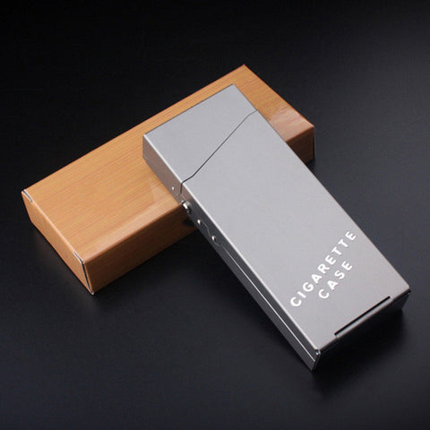 Narrow Fashion Pipe Personality Women Cigaret Slim Metal Case Cigarette Box Aluminum Fine Smoke Storage Box Smoking Accessories
