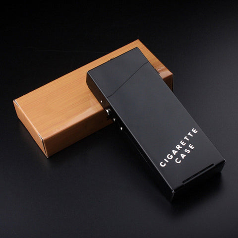 Narrow Fashion Pipe Personality Women Cigaret Slim Metal Case Cigarette Box Aluminum Fine Smoke Storage Box Smoking Accessories
