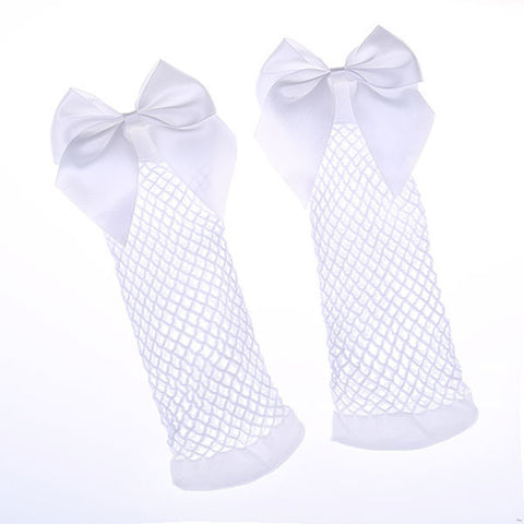 Chic Streetwear Women's Harajuku Black Breathable Bow knot Fishnet Socks.Sexy Hollow out Mesh Nets Socks Ladies Girl's Bow Sox