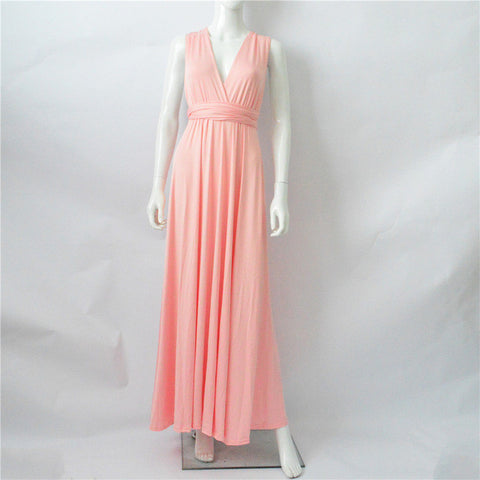 FLOYLYN Sexy Women Boho Maxi Club Dress Red Bandage Long Dress Party Multiway Bridesmaids Convertible Robe Longue Femme 2017