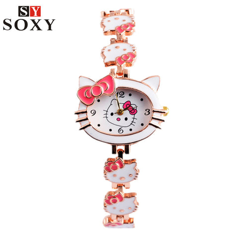 Hello Kitty Wrist watch Kids Watches Cute Children's Watches Girls Cartoon Watches Clock Gift saat montre enfant relogio reloj