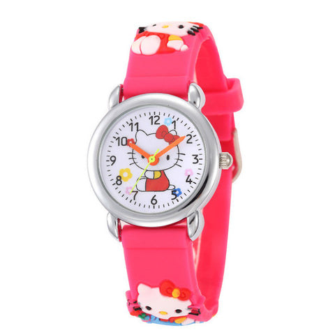 Kid Baby Hello Kitty Watches 2017 Children Cartoon Watch Kids Cool 3D Rubber Strap Quartz Watch Clock Hours Gift Relojes Relogio