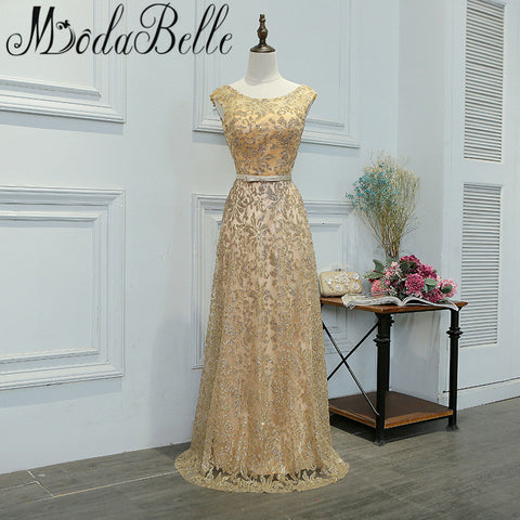 Modabelle Gold/Navy Blue Long Evening Dress Bling Sequins A Line Prom Dresses Formal Evening Gowns Robe De Soiree Longue 2017