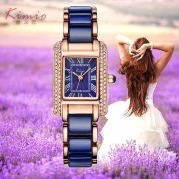 2017 Real New Kimio Luxury Jewelry Ladies Quartz Watch Dress Fashion Casual Women Watches Roman Numerals Rhinestone Bracelets