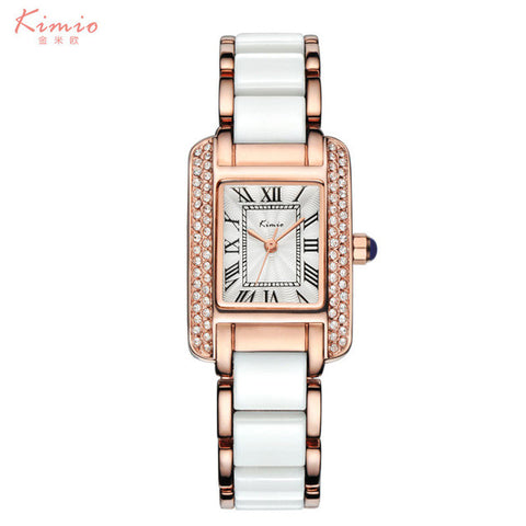 2017 Real New Kimio Luxury Jewelry Ladies Quartz Watch Dress Fashion Casual Women Watches Roman Numerals Rhinestone Bracelets