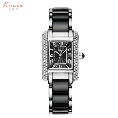 2017 Real New Kimio Luxury Jewelry Ladies Quartz Watch Dress Fashion Casual Women Watches Roman Numerals Rhinestone Bracelets