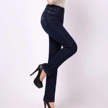 27-38 Size Autumn and Winter Jeans Femme Slim Straight High Waist Cotton Plus Size Denim Jeans Womens Pants For Women Jeans