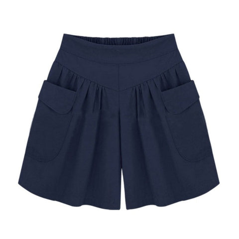 2017 Summer Wide Leg Female Shorts Casual Loose Ladies Khaki High Waist Thin Plus Size Short Women XL- 4XL 5XL