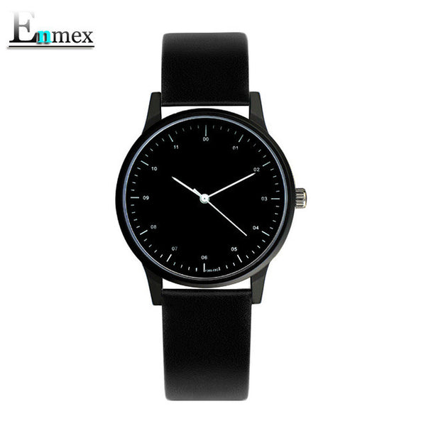 2017gift Enmex cool style wristwatch Brief vogue  simple stylish with Black and white face brief  casual  quartz  fashion watch