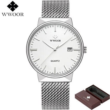 Watches Men WWOOR Brand Luxury Men Waterproof Sports Watches Men Quartz Date Clock Male Black Strap Casual Wrist Watch Relogio