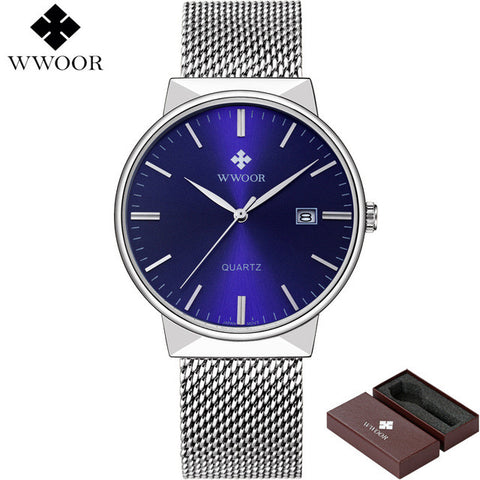 Watches Men WWOOR Brand Luxury Men Waterproof Sports Watches Men Quartz Date Clock Male Black Strap Casual Wrist Watch Relogio