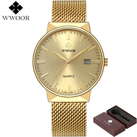 Watches Men WWOOR Brand Luxury Men Waterproof Sports Watches Men Quartz Date Clock Male Black Strap Casual Wrist Watch Relogio