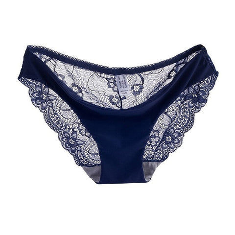 Women Sexy Lace Panties Ultra-Thin Transparent Flower Embroidered Underwear Seamless Briefs