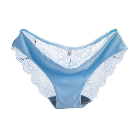 Women Sexy Lace Panties Ultra-Thin Transparent Flower Embroidered Underwear Seamless Briefs