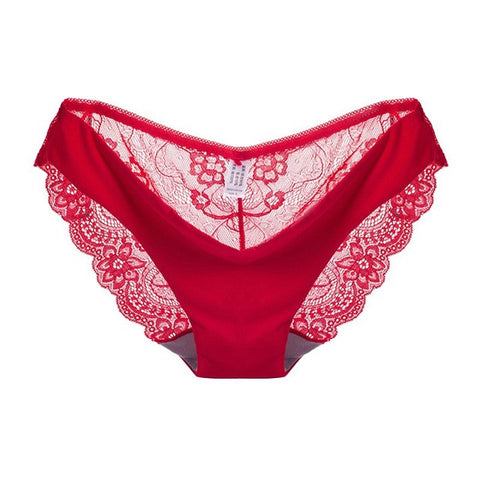 Women Sexy Lace Panties Ultra-Thin Transparent Flower Embroidered Underwear Seamless Briefs