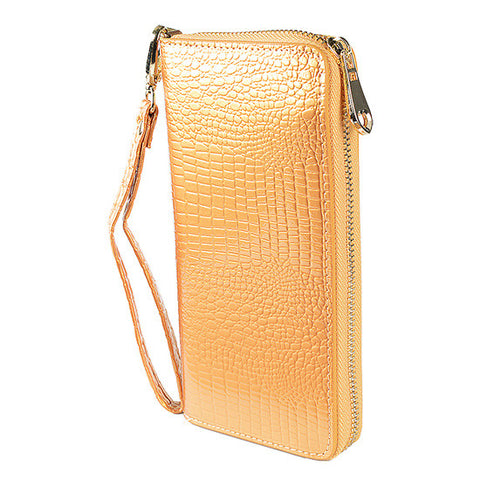 Women Alligator Leather Wallets Crocodile Purse Female Card Holder Luxury Money Dollar Bag Ladies Gold Long Walet Girls Wristlet