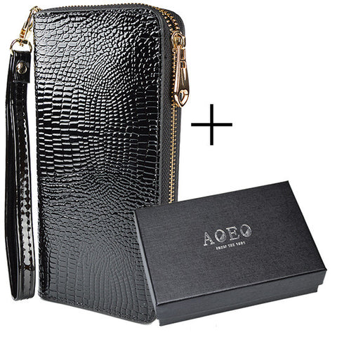 Women Alligator Leather Wallets Crocodile Purse Female Card Holder Luxury Money Dollar Bag Ladies Gold Long Walet Girls Wristlet